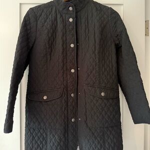 J. Jill Black Quilted Puffer Coat
